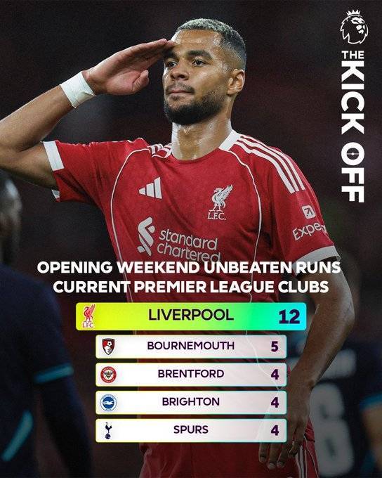 关于利物浦球队连续场不败：稳固联赛榜首位置的信息